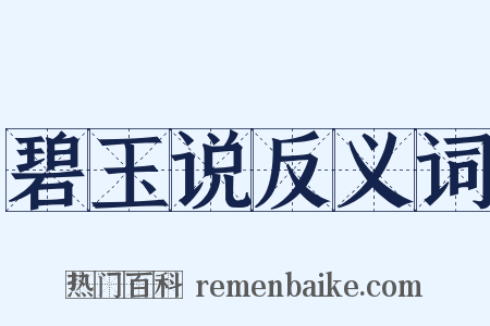 碧玉说反义词是什么意思的图片